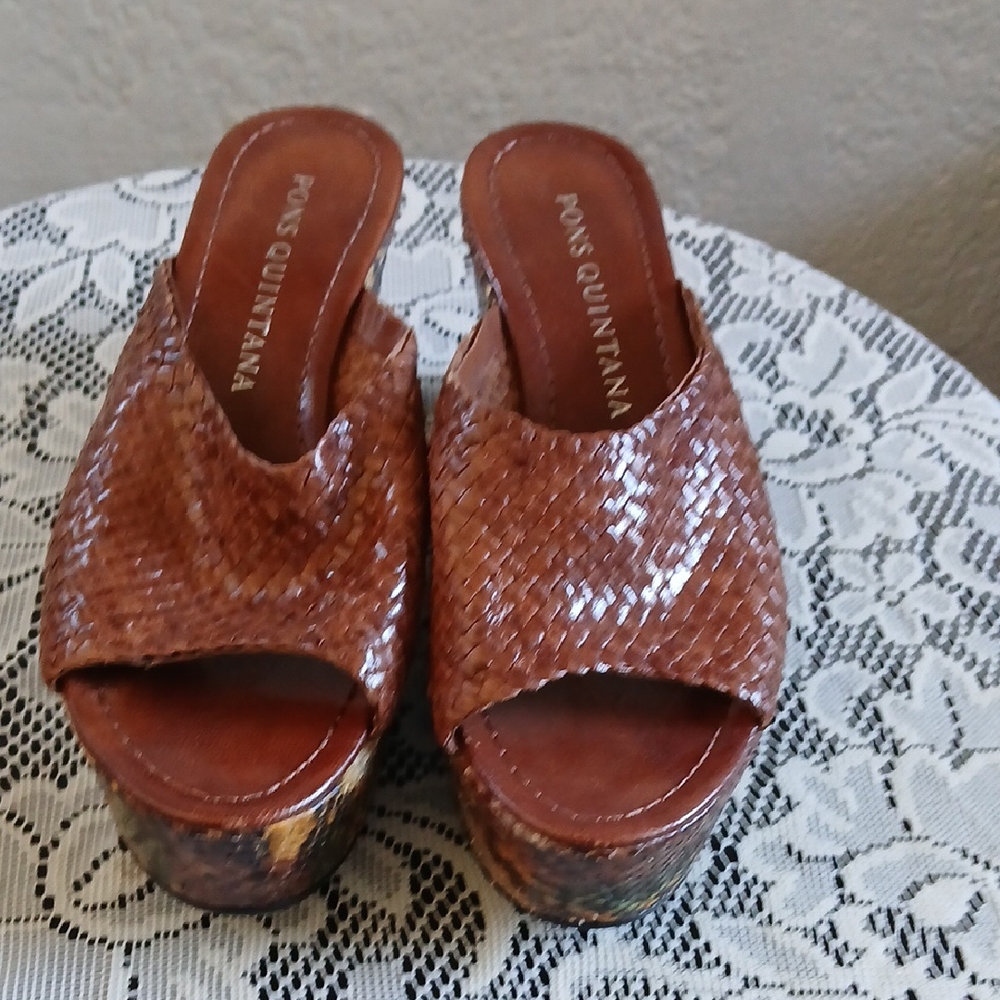 Pons Quintana Brown Woven Mules - Picture 9 of 9